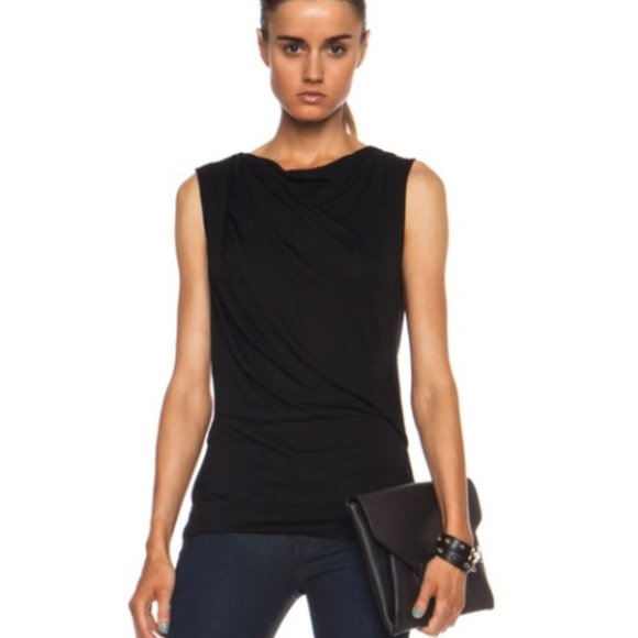 Helmut Lang Tops - NWT Helmut Lang Black Scala Crossover Draped Top